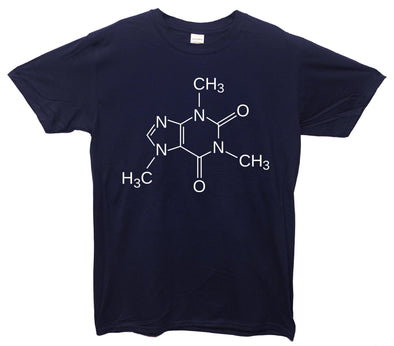 Caffeine Molecular Structure Printed T-Shirt - Mr Wings Emporium 