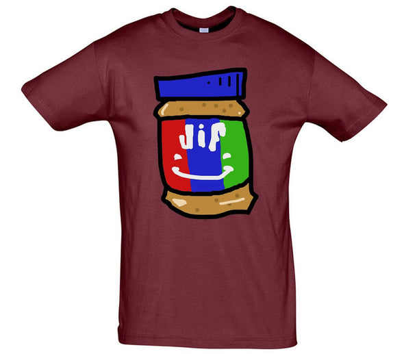 Happy Jif Peanut Butter Printed T-Shirt - Mr Wings Emporium 