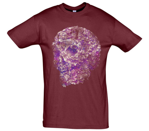 Floral Skull Printed T-Shirt - Mr Wings Emporium 