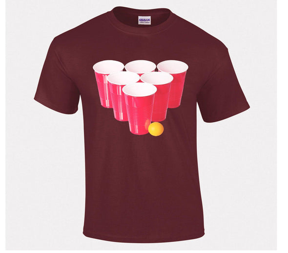 Beer Pong Printed T-Shirt - Mr Wings Emporium 