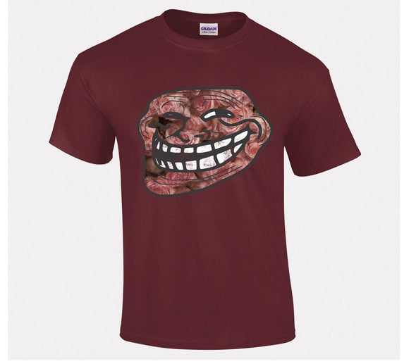 Floral Troll Face Printed T-Shirt - Mr Wings Emporium 