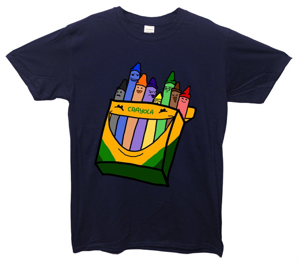 Happy Crayola Crayons Printed T-Shirt - Mr Wings Emporium 