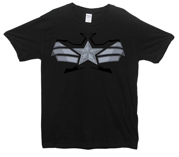 Captain America Winter Soldier Chest Star Printed T-Shirt - Mr Wings Emporium 