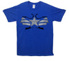 Captain America Winter Soldier Chest Star Printed T-Shirt - Mr Wings Emporium 