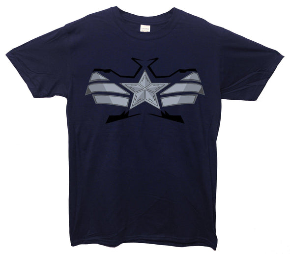 Captain America Winter Soldier Chest Star Printed T-Shirt - Mr Wings Emporium 