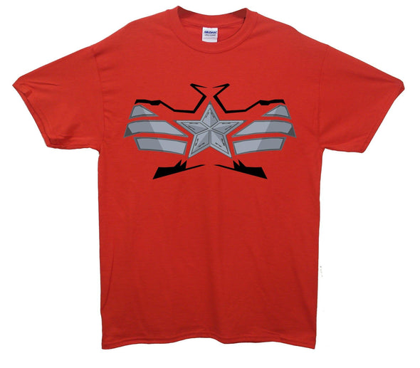 Captain America Winter Soldier Chest Star Printed T-Shirt - Mr Wings Emporium 