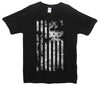 American Flag Fiery Greyscale Printed T-Shirt - Mr Wings Emporium 