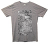 American Flag Fiery Greyscale Printed T-Shirt - Mr Wings Emporium 