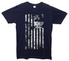 American Flag Fiery Greyscale Printed T-Shirt - Mr Wings Emporium 