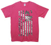 American Flag Fiery Greyscale Printed T-Shirt - Mr Wings Emporium 