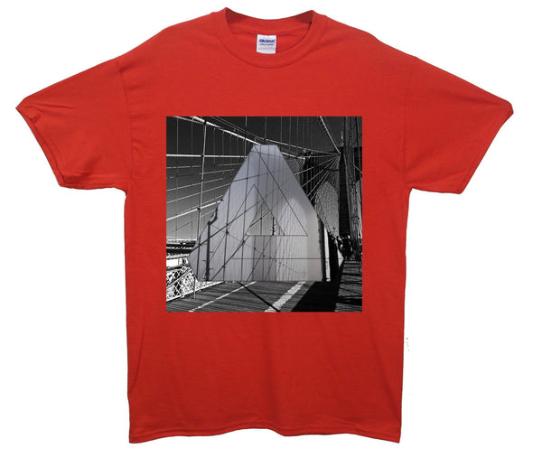 Brooklyn Bridge Triangle Prism Printed T-Shirt - Mr Wings Emporium 