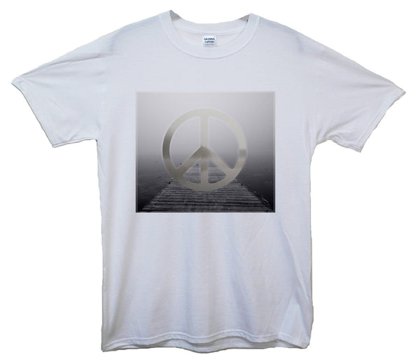 Boardwalk Peace Sign Printed T-Shirt - Mr Wings Emporium 