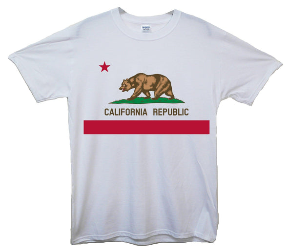 California Bear Flag Printed T-Shirt - Mr Wings Emporium 