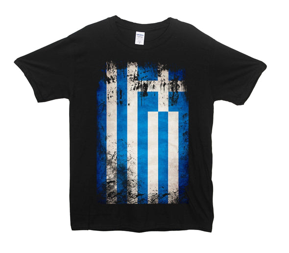 Greece Distressed Flag Printed T-Shirt - Mr Wings Emporium 