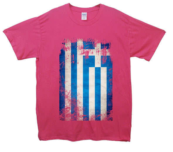 Greece Distressed Flag Printed T-Shirt - Mr Wings Emporium 