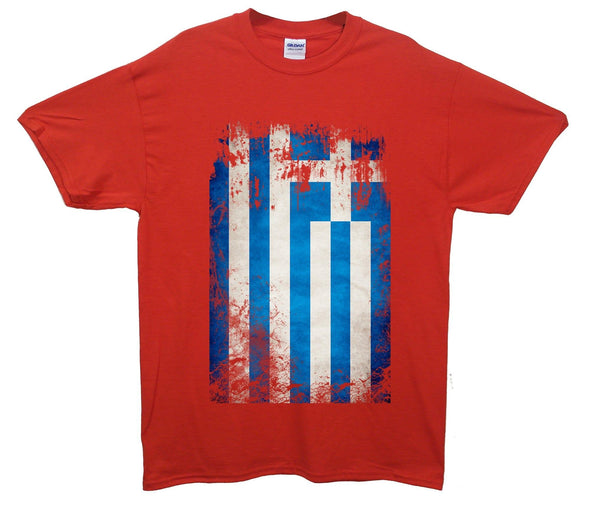 Greece Distressed Flag Printed T-Shirt - Mr Wings Emporium 