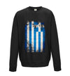 Greece Distressed Flag Printed Sweatshirt - Mr Wings Emporium 