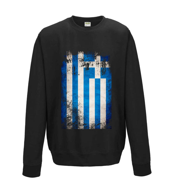 Greece Distressed Flag Printed Sweatshirt - Mr Wings Emporium 