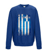 Greece Distressed Flag Printed Sweatshirt - Mr Wings Emporium 