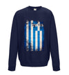 Greece Distressed Flag Printed Sweatshirt - Mr Wings Emporium 