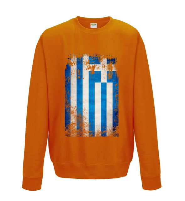 Greece Distressed Flag Printed Sweatshirt - Mr Wings Emporium 