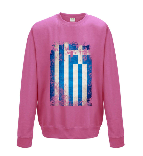 Greece Distressed Flag Printed Sweatshirt - Mr Wings Emporium 