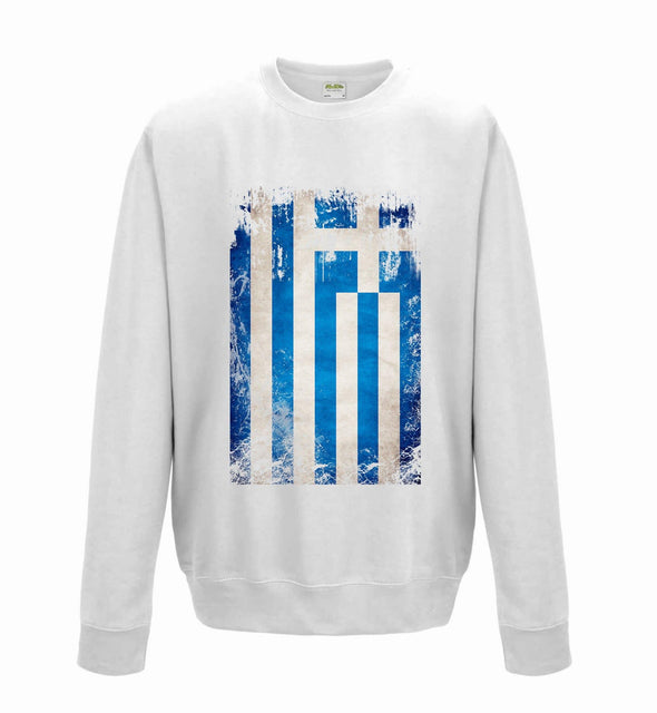 Greece Distressed Flag Printed Sweatshirt - Mr Wings Emporium 