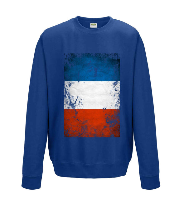 France Distressed Flag Printed Sweatshirt - Mr Wings Emporium 