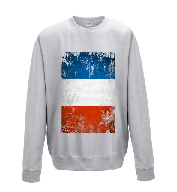 France Distressed Flag Printed Sweatshirt - Mr Wings Emporium 