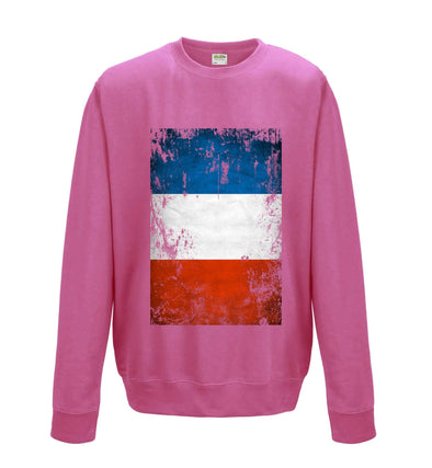 France Distressed Flag Printed Sweatshirt - Mr Wings Emporium 