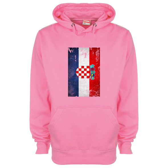 Croatia Distressed Flag Printed Hoodie - Mr Wings Emporium 