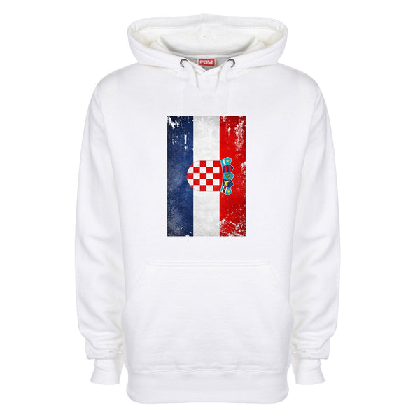 Croatia Distressed Flag Printed Hoodie - Mr Wings Emporium 