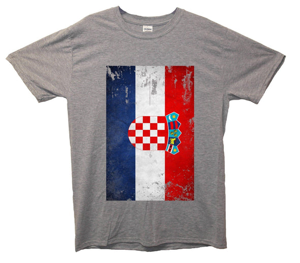 Croatia Distressed Flag Printed T-Shirt - Mr Wings Emporium 
