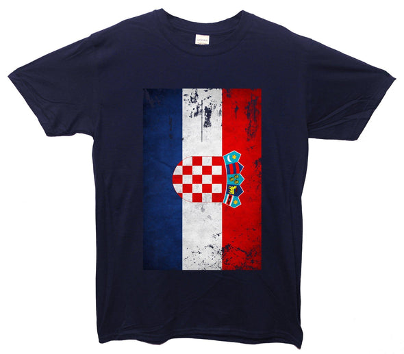 Croatia Distressed Flag Printed T-Shirt - Mr Wings Emporium 