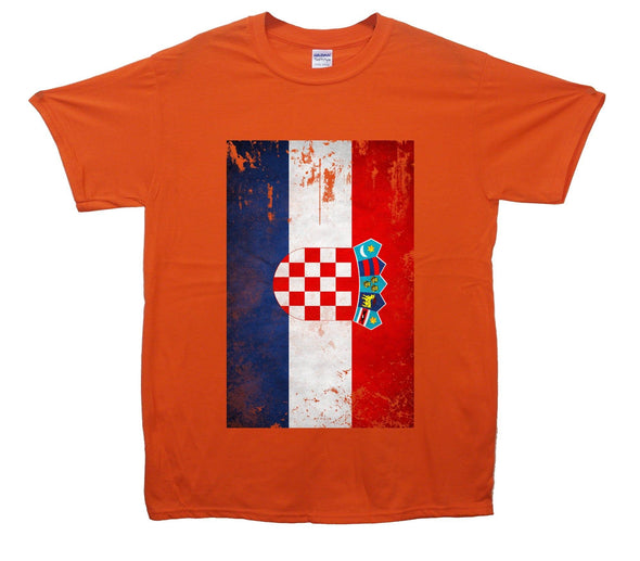 Croatia Distressed Flag Printed T-Shirt - Mr Wings Emporium 