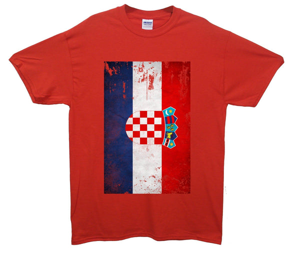 Croatia Distressed Flag Printed T-Shirt - Mr Wings Emporium 