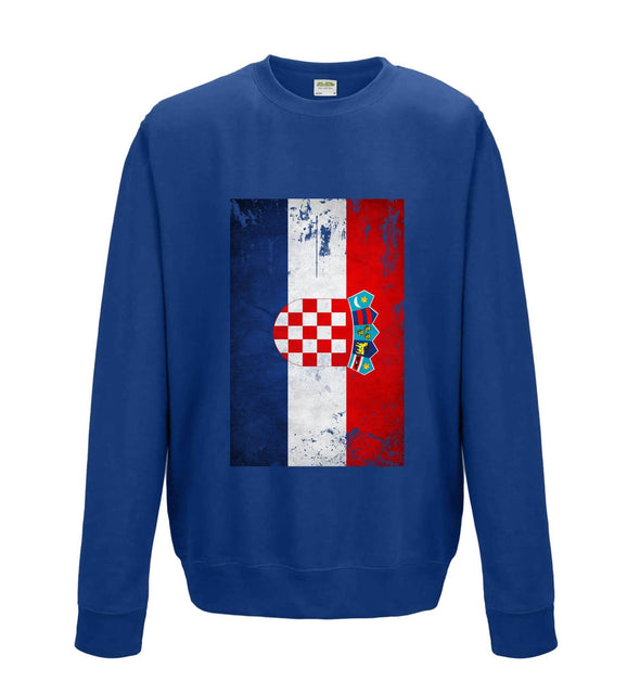 Croatia Distressed Flag Printed Sweatshirt - Mr Wings Emporium 