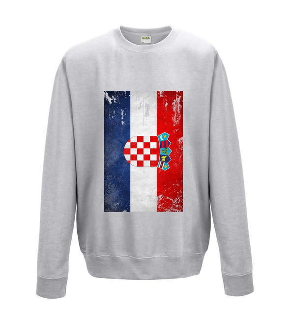 Croatia Distressed Flag Printed Sweatshirt - Mr Wings Emporium 