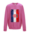 Croatia Distressed Flag Printed Sweatshirt - Mr Wings Emporium 