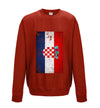 Croatia Distressed Flag Printed Sweatshirt - Mr Wings Emporium 