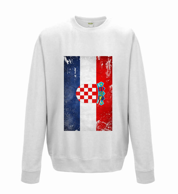 Croatia Distressed Flag Printed Sweatshirt - Mr Wings Emporium 