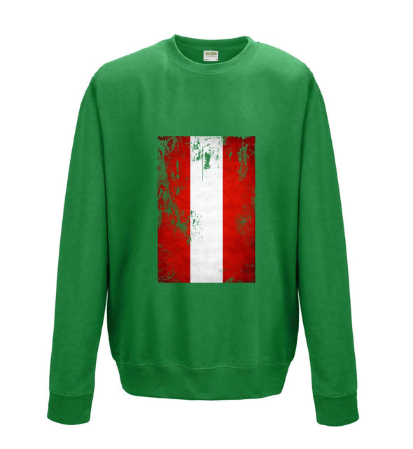 Austria Distressed Flag Printed Sweatshirt - Mr Wings Emporium 