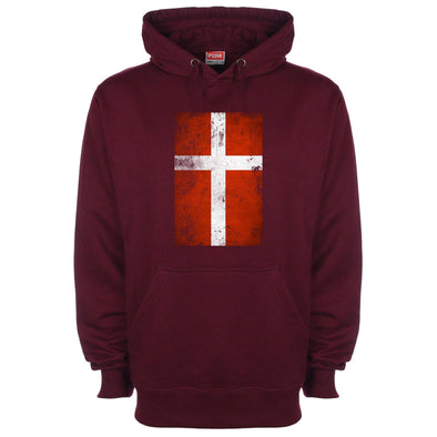 Denmark Distressed Flag Printed Hoodie - Mr Wings Emporium 