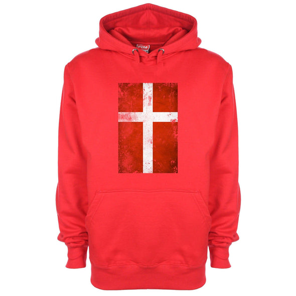 Denmark Distressed Flag Printed Hoodie - Mr Wings Emporium 