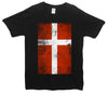 Denmark Distressed Flag Printed T-Shirt - Mr Wings Emporium 