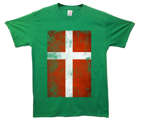 Denmark Distressed Flag Printed T-Shirt - Mr Wings Emporium 