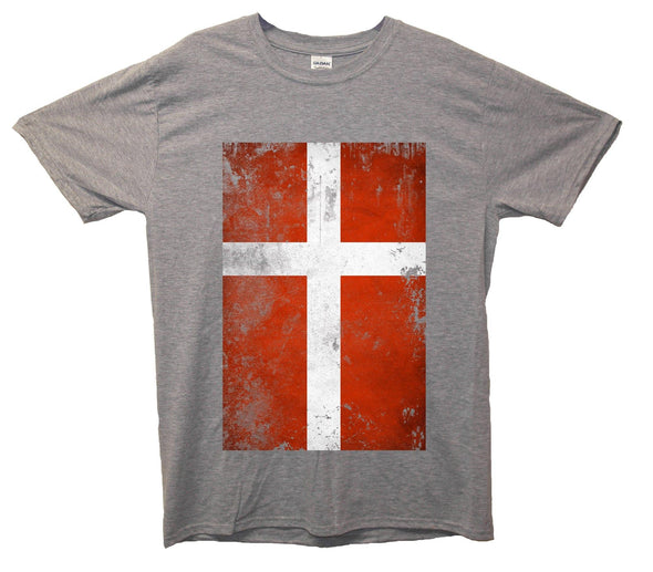 Denmark Distressed Flag Printed T-Shirt - Mr Wings Emporium 