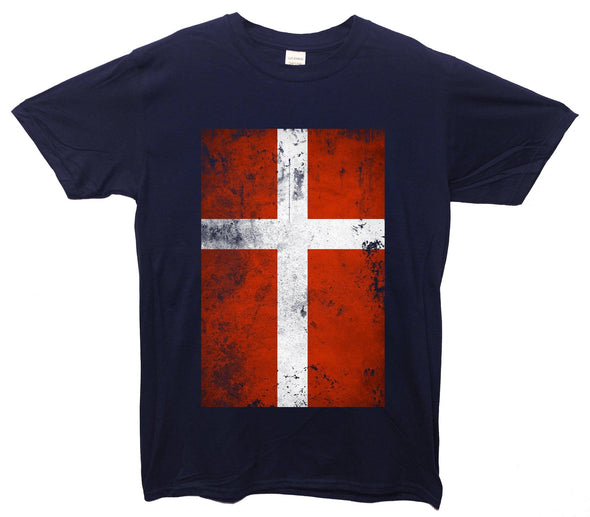 Denmark Distressed Flag Printed T-Shirt - Mr Wings Emporium 