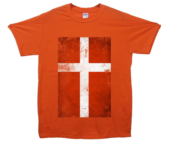 Denmark Distressed Flag Printed T-Shirt - Mr Wings Emporium 