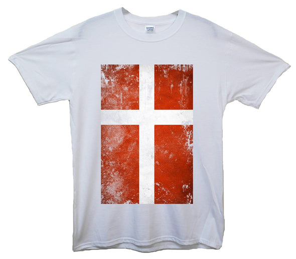 Denmark Distressed Flag Printed T-Shirt - Mr Wings Emporium 